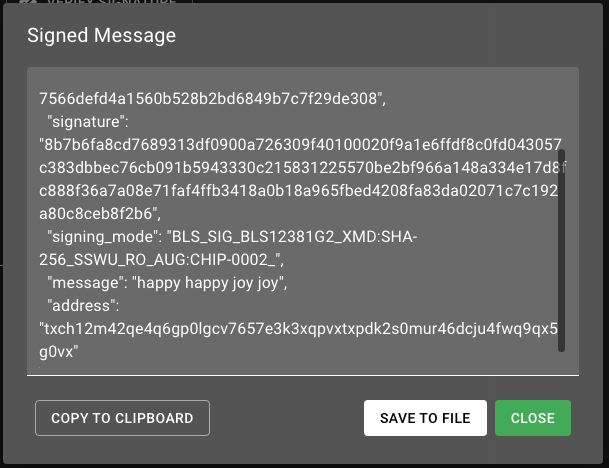 Show the signed message