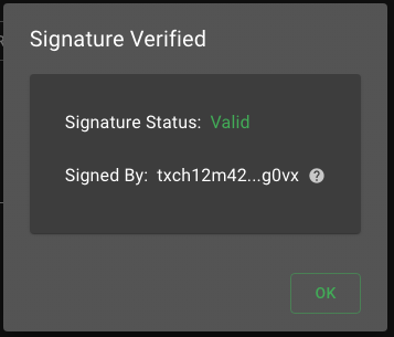 Message verified